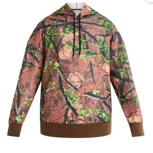 New Chucky in Camo Graphic Fleece Hoodie Sweatshirt brown & green size XL